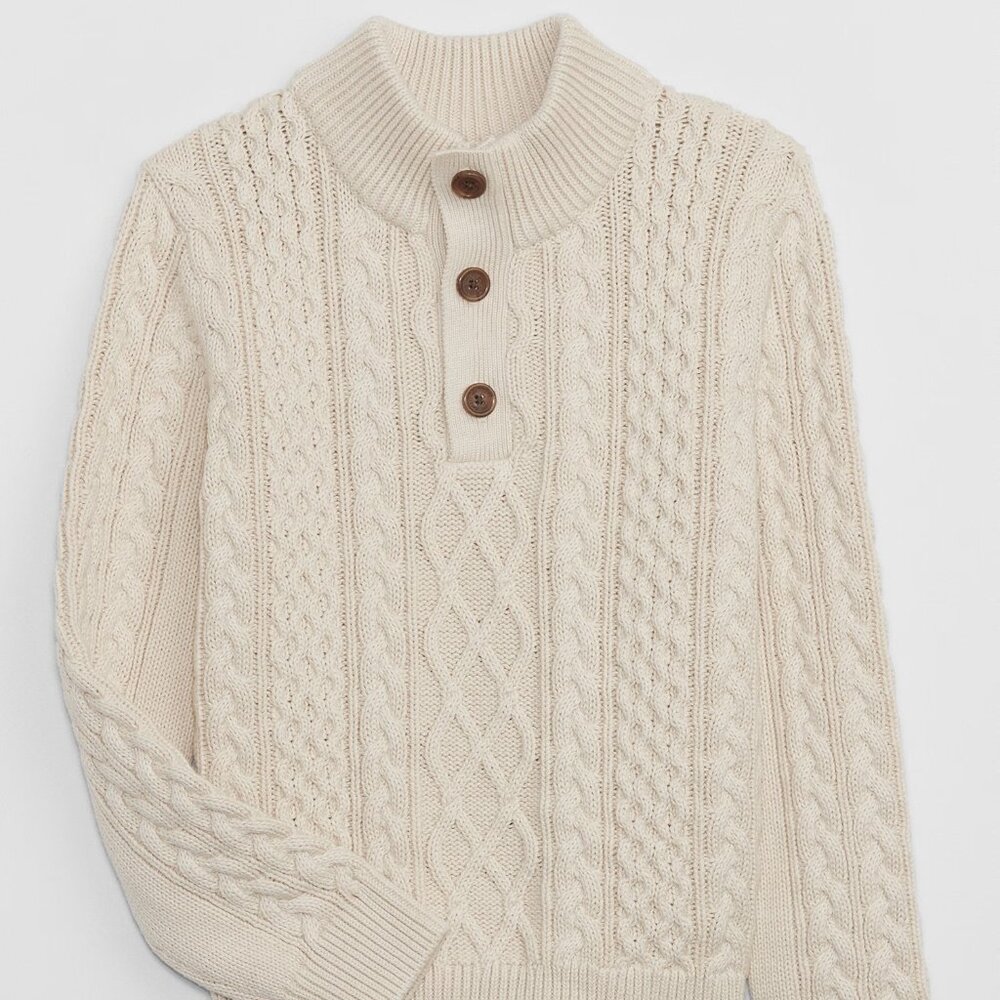 GAP Kids Cable-Knit Tan Mockneck Sweater/NWT/S (6-7)